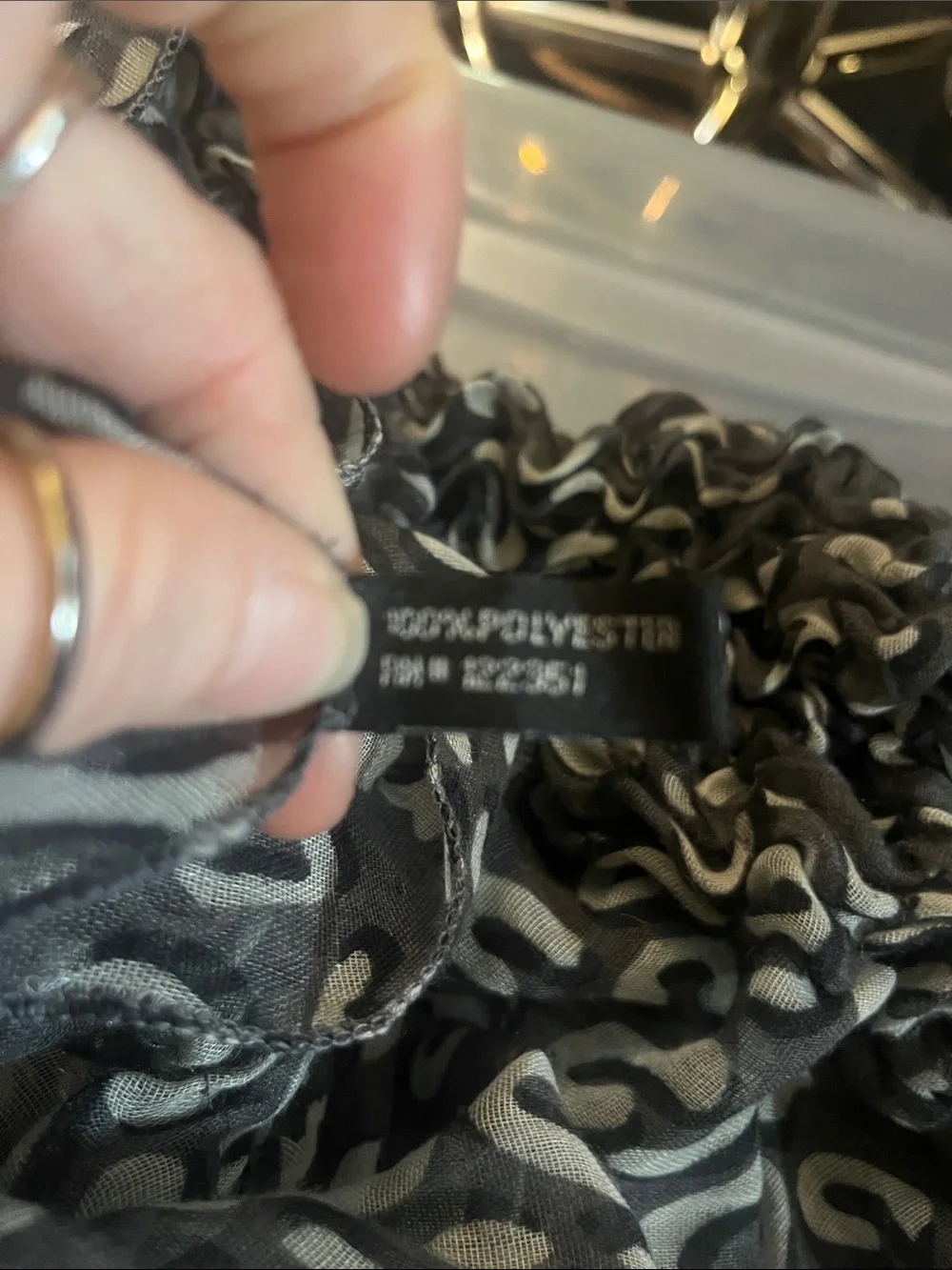 a new day Black & White Leopard-Print Lightweight Scarf S80